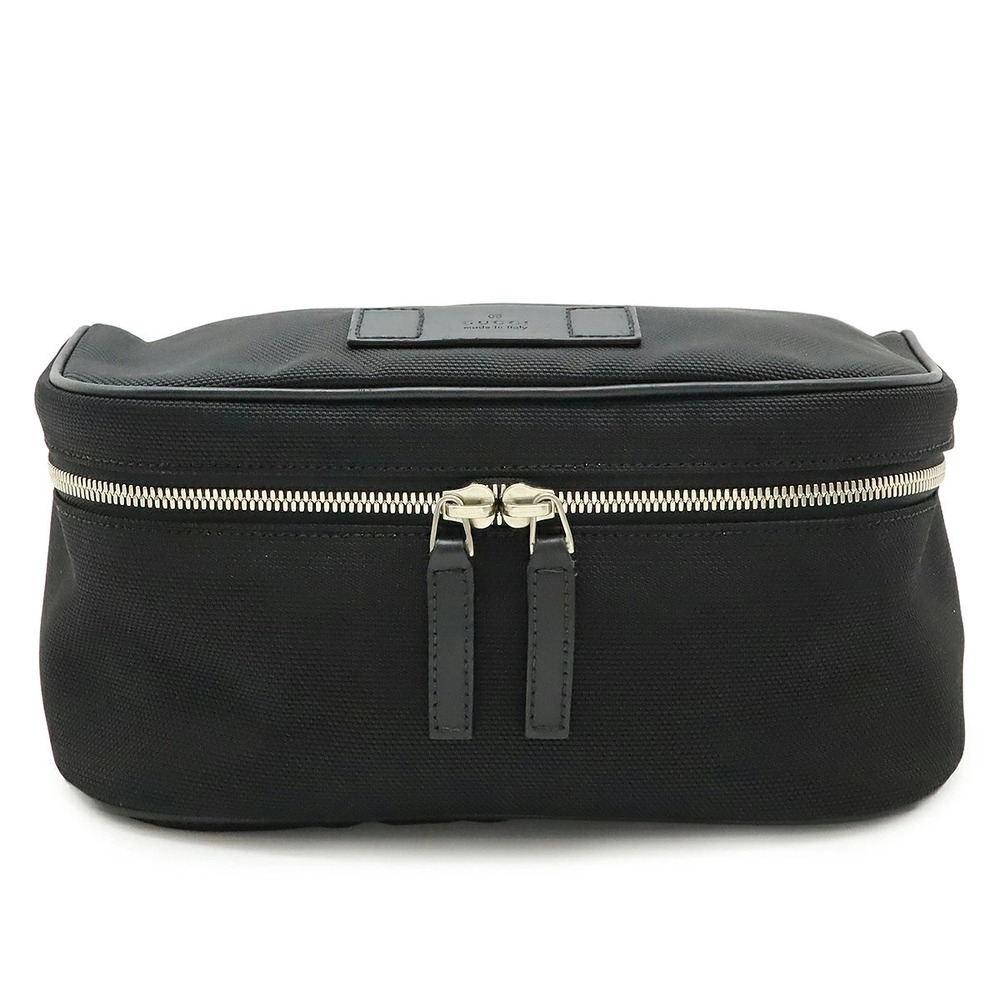Gucci Sherry Body Bag Waist Shoulder Canvas Leather Black